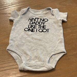 Baby Essentials Light Gray Bodysuit with Bold Text